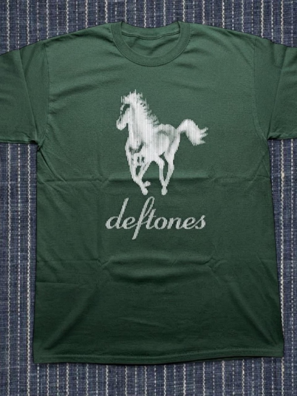 Deftones White Pony Band Logo Vintage Forest Green T-Shirt